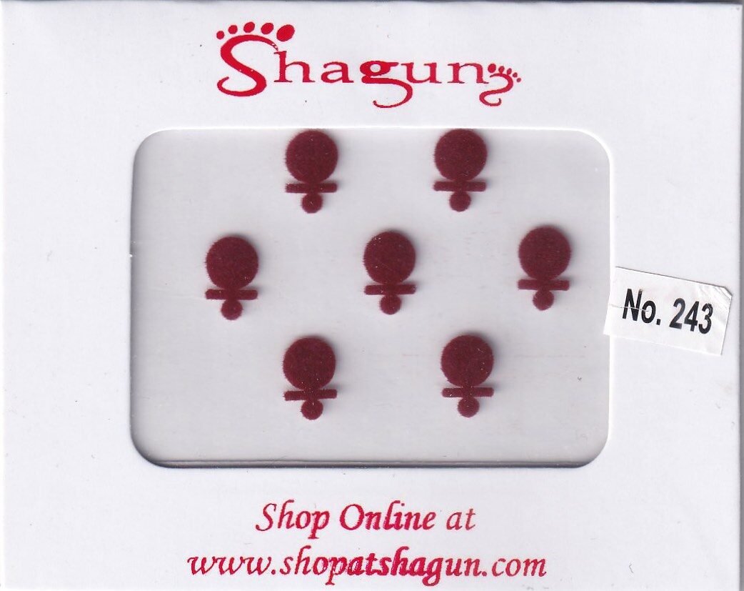 Shagun Bindi - Round Fancy Shape (Maroon)