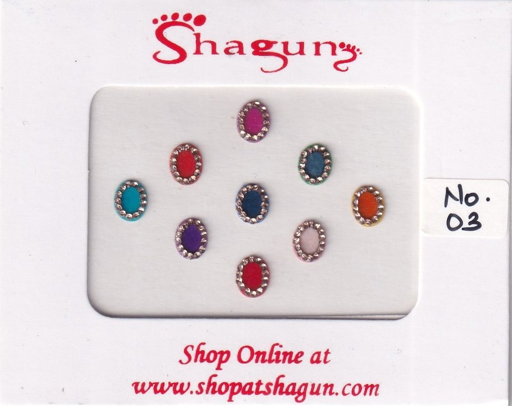 Shagun Bindi - Oval Assorted (FSBG)